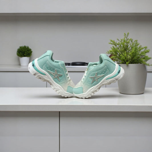 Green sports shoes for women