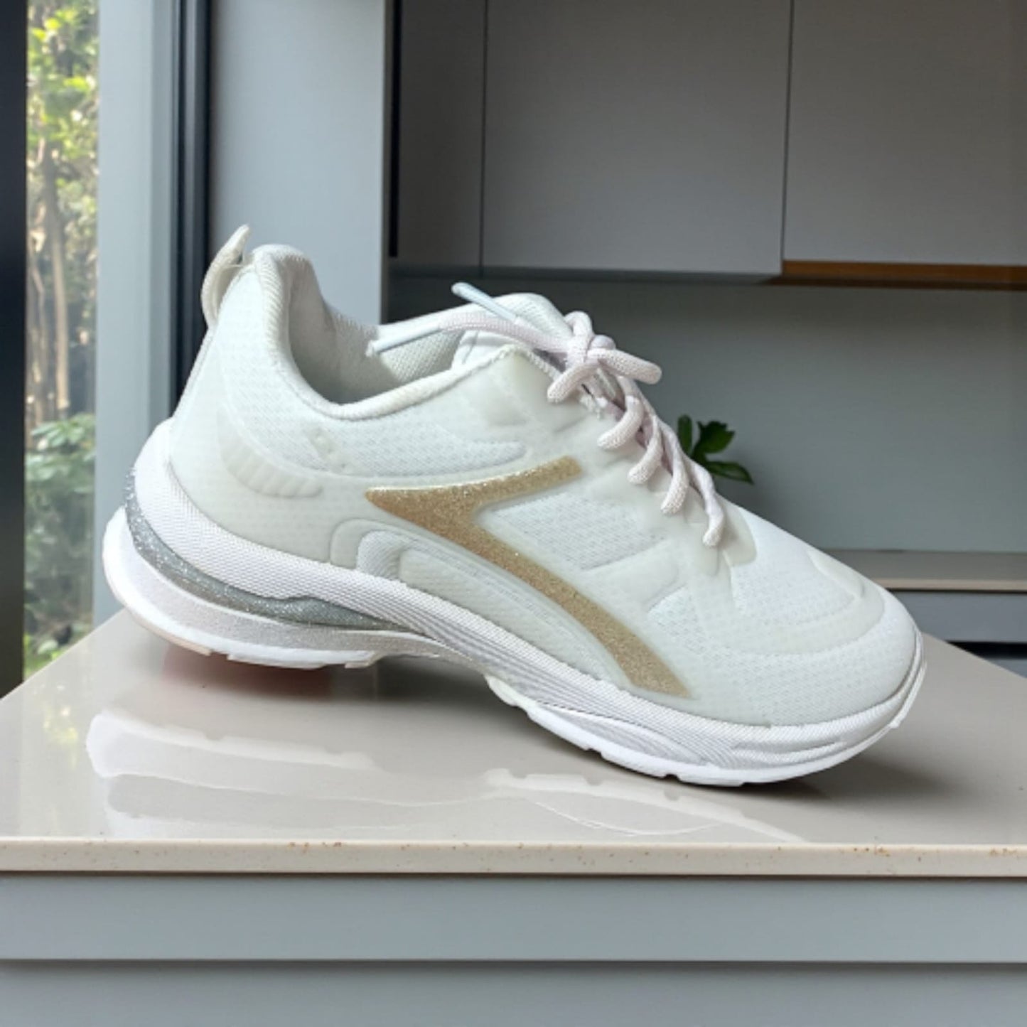 White sports shoes for women