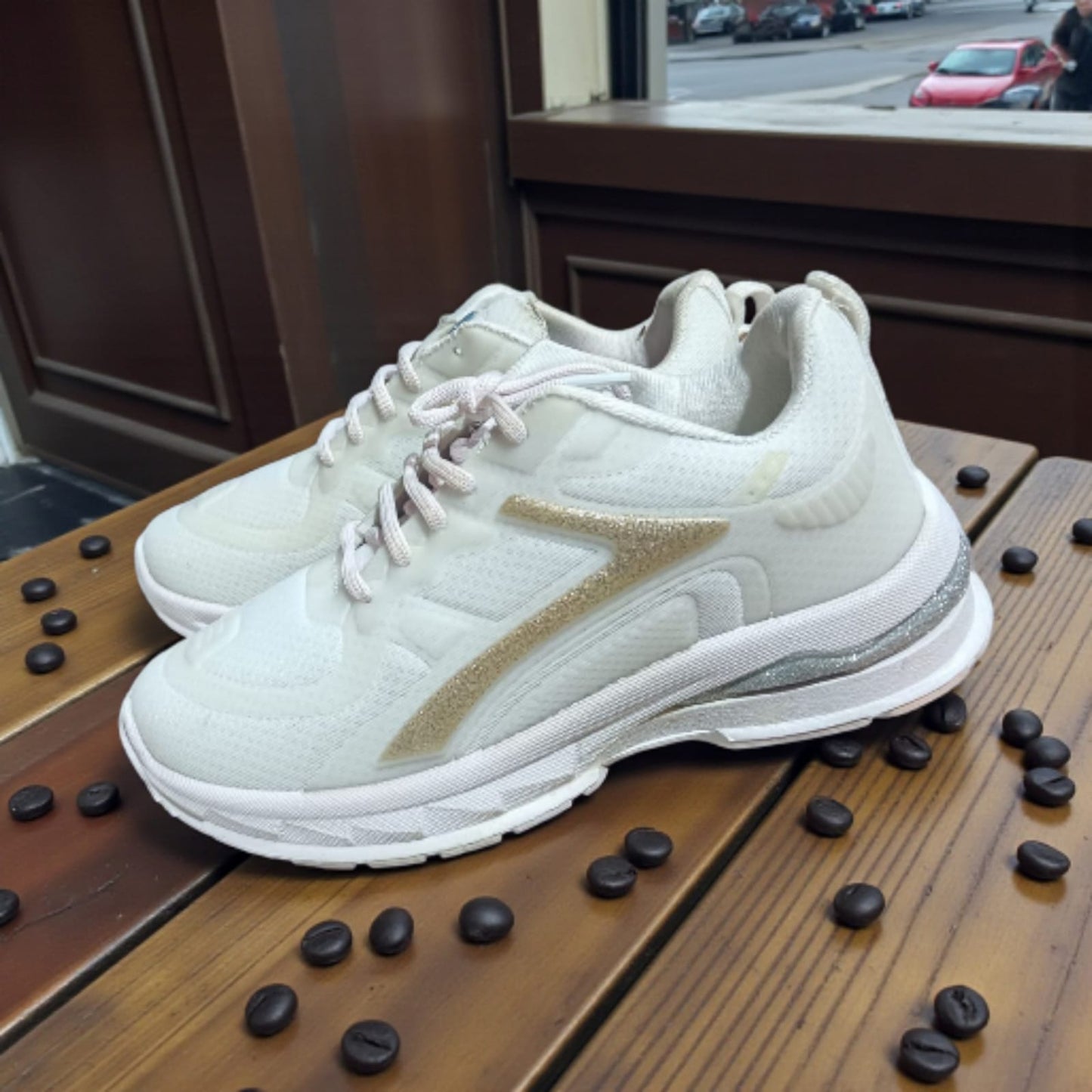 White sports shoes for women